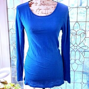 Garnet Hill 'Perfect Tee' Teal Blue S